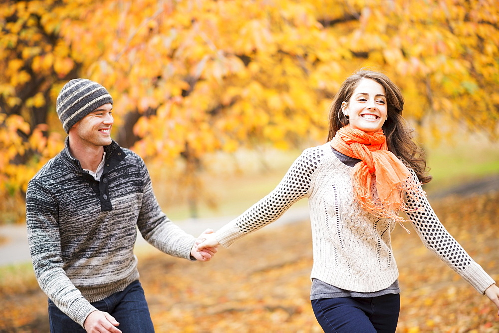 Couple in Central Park, USA, New York State, New York City