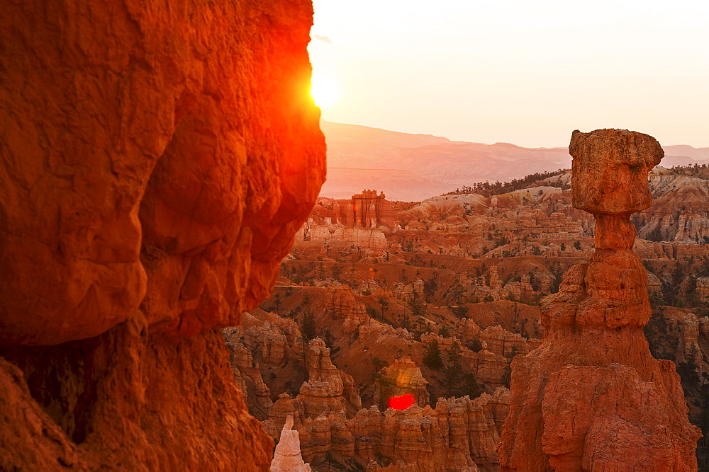 View of Thor's Hammer at sunset, USA, Utah, Bryce Canyon