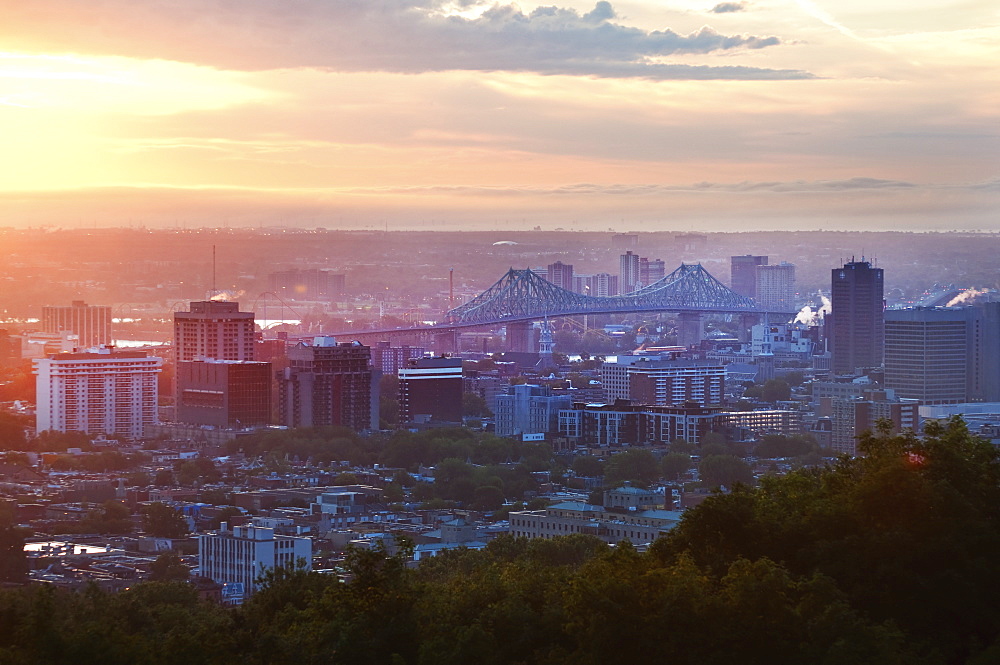 Canada, Montreal, cityscape at sunrise