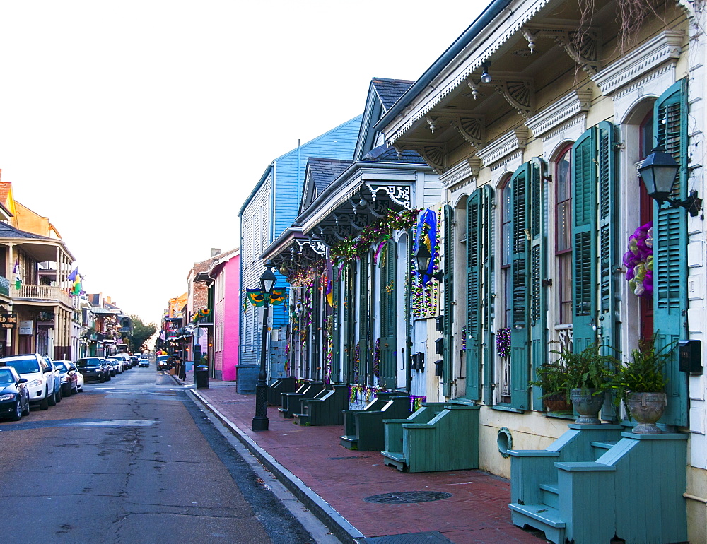 View of narrow street, USA, Louisiana, New Orleans