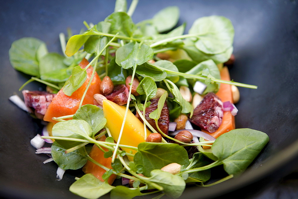 Close up of multicolored healthy salad