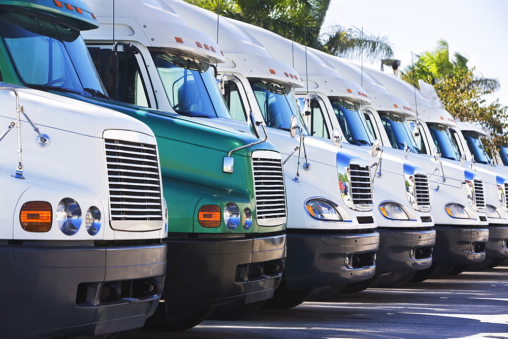 trucks in a row