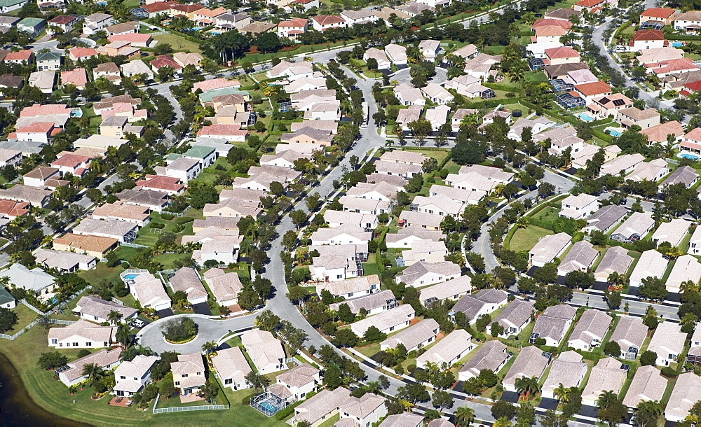 aerial view of housing community