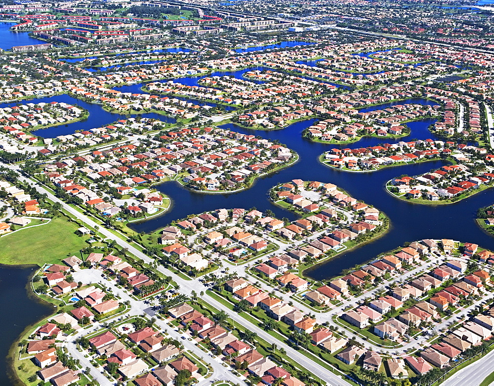 aerial view of housing community