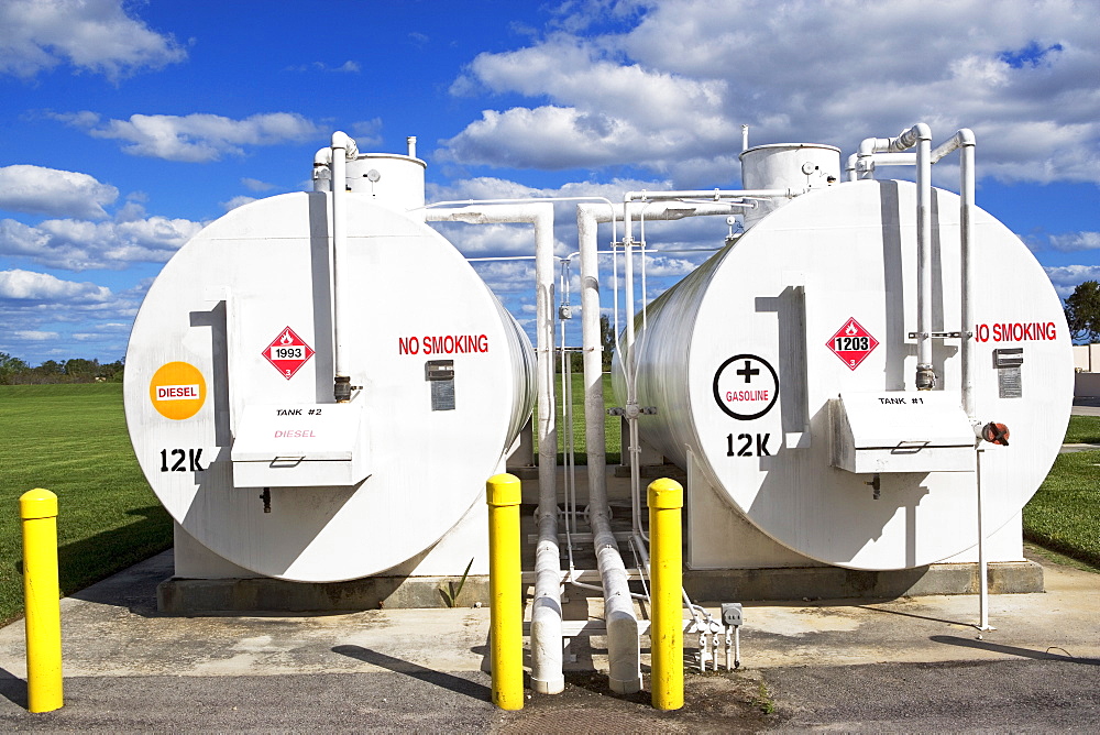 Tanks at oil refinery