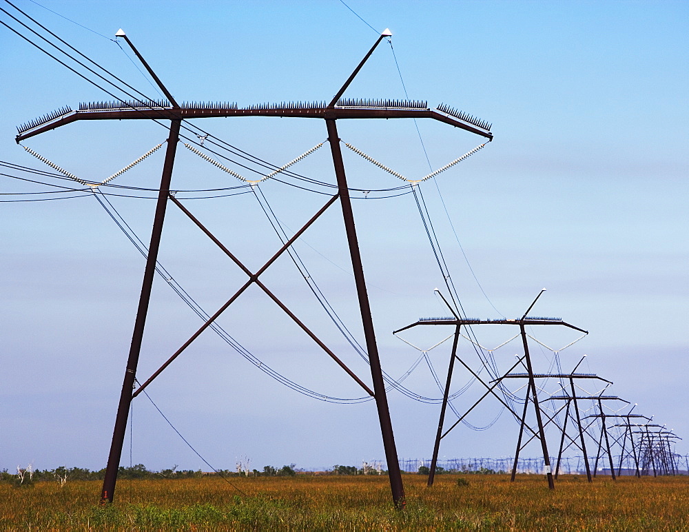 Communication towers and power lines