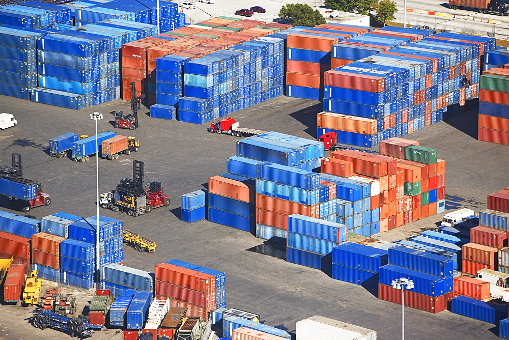 Shipping containers at port