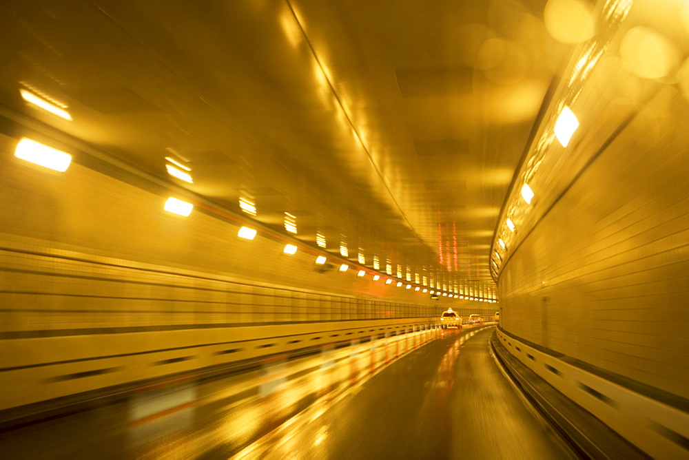 Cars driving in a tunnel