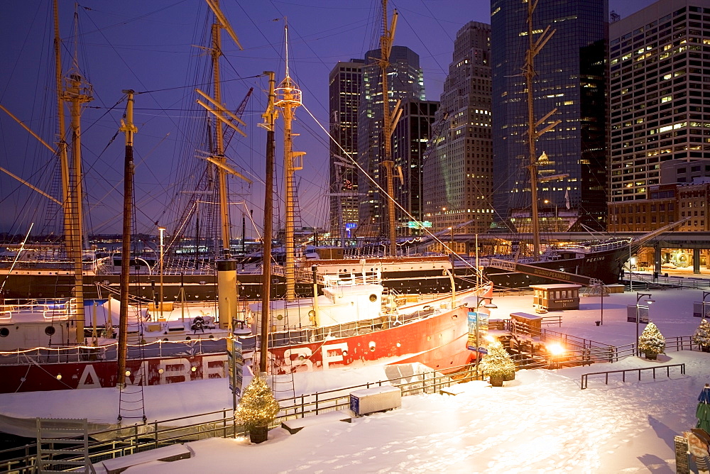 Seaport in winter