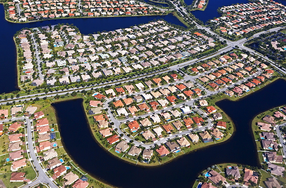 Aerial view of neighborhood in Florida