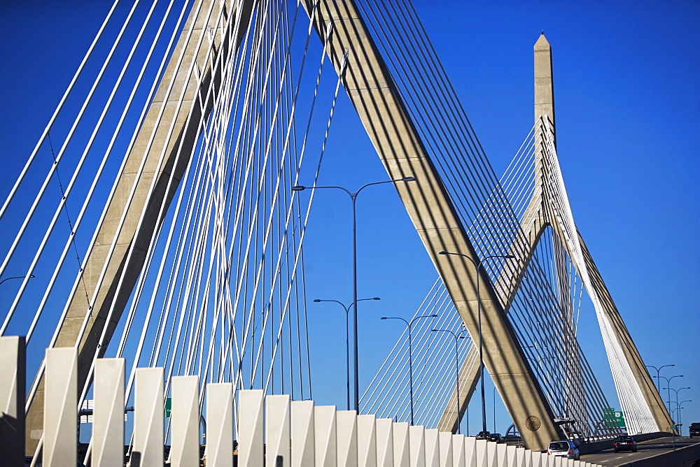 USA, Massachusetts, Boston, Leonard P. Zakim Bunker Hill Memorial Bridge