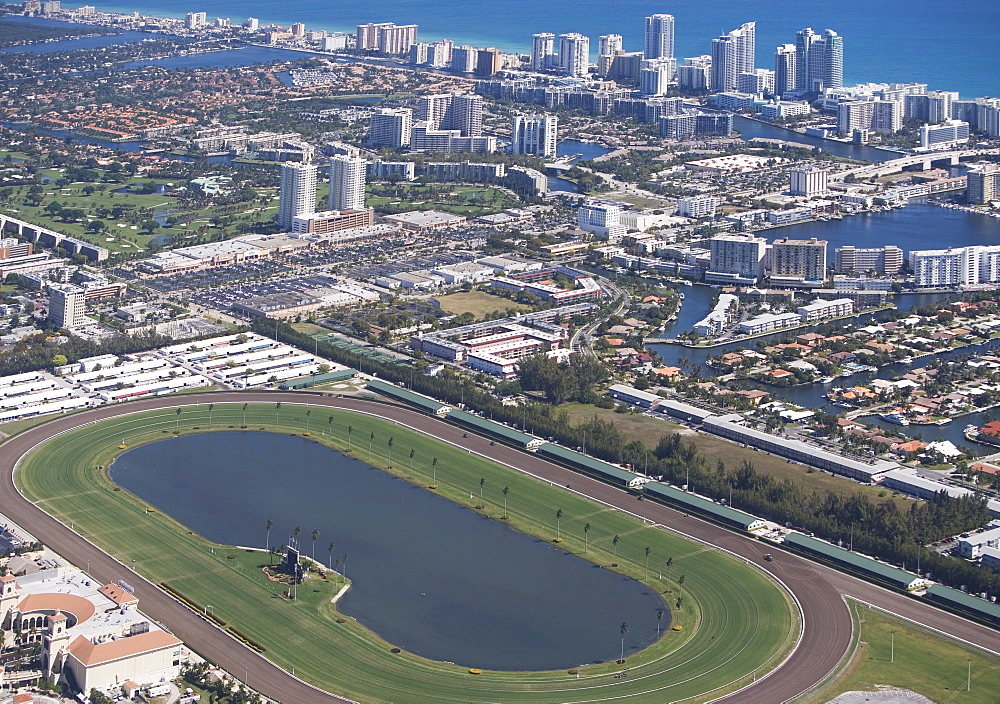 USA, Florida, Hallendale Beach cityscape as seen from air