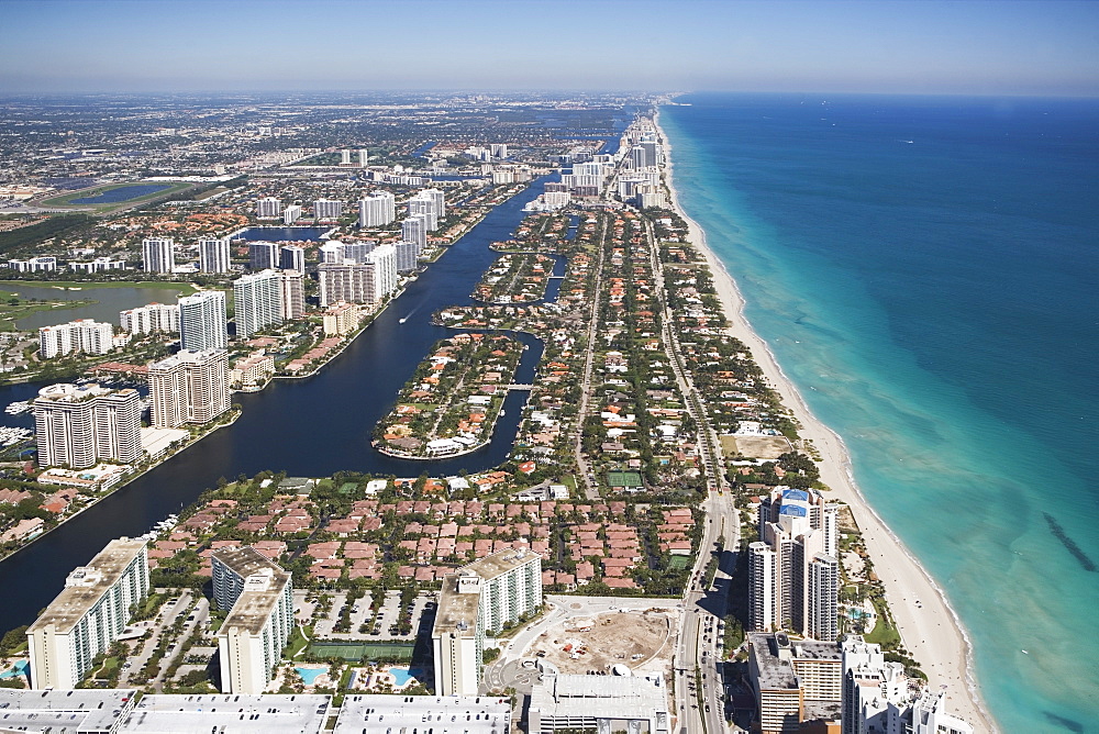 USA, Florida, Miami cityscape as seen from air