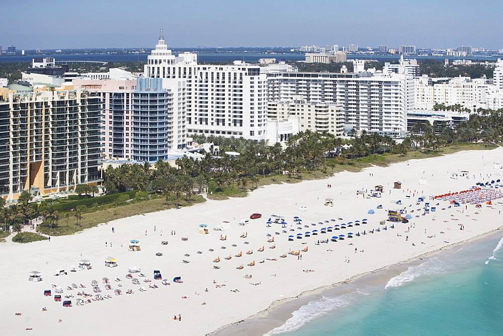 USA, Florida, Miami, Aerial view of sandy beach 