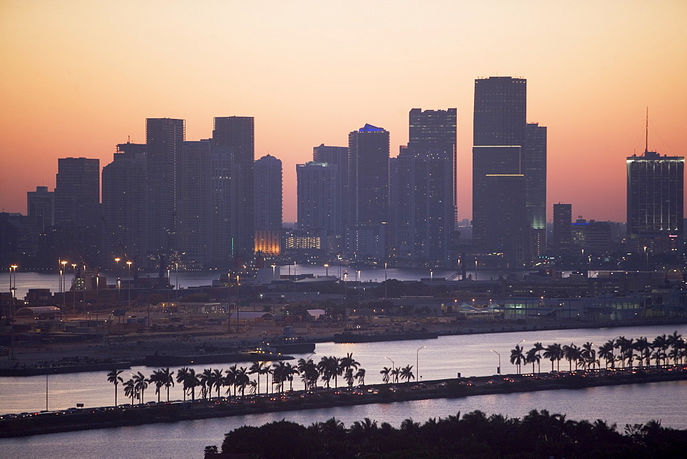 USA, Florida, Miami, Cityscape with coastline