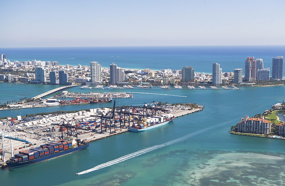 USA, Florida, Miami, Cityscape with coastline