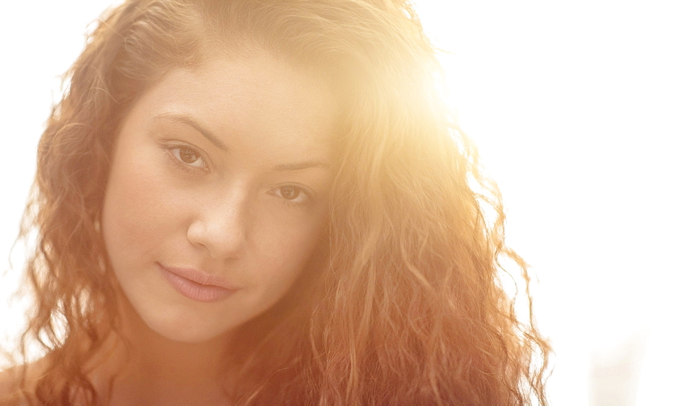 Portrait of woman in sunlight