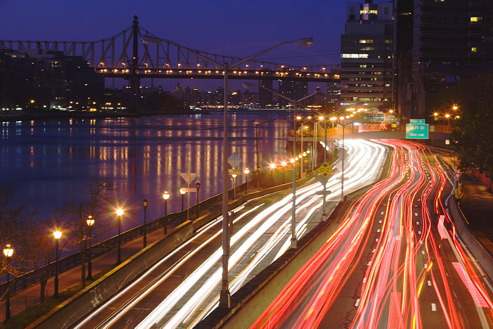 USA, New York state, New York city, vehicle lights