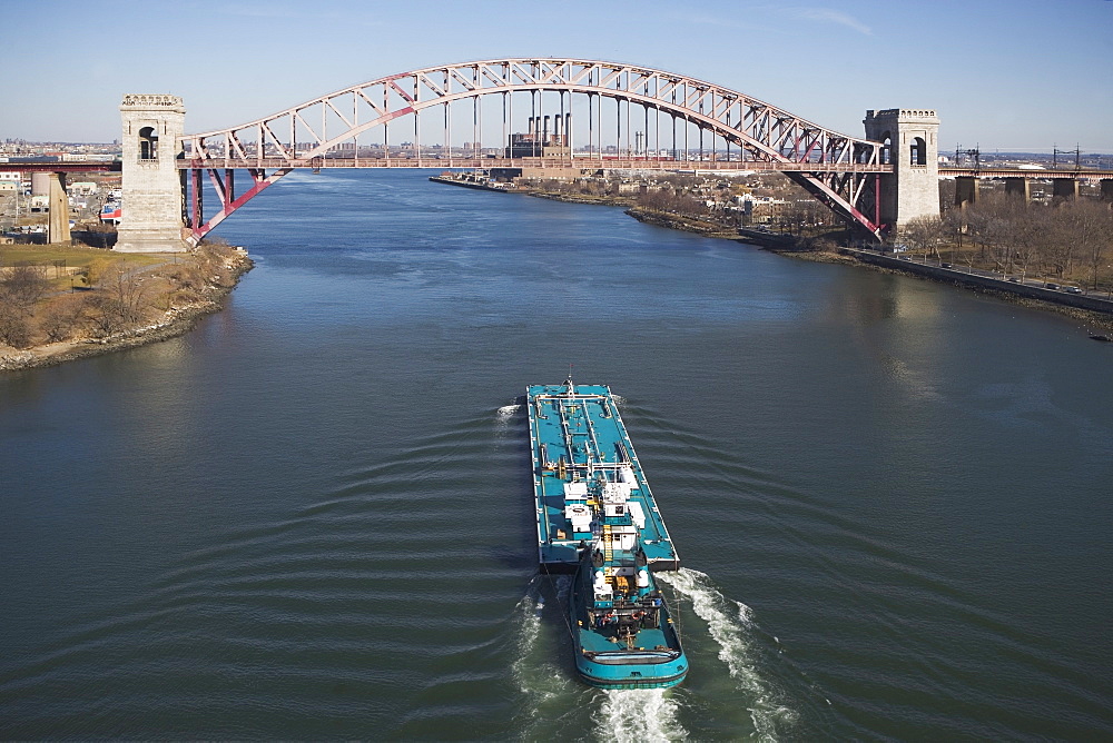 Ship under bridge