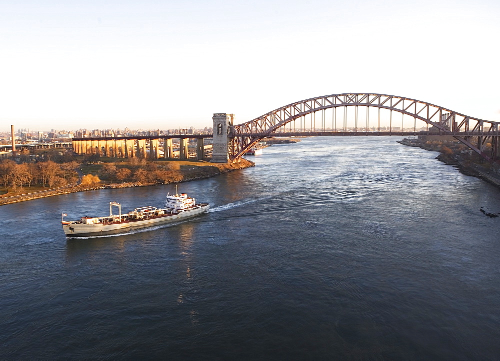 Ship under bridge