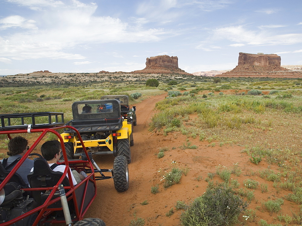 Off-road vehicles driving in desert