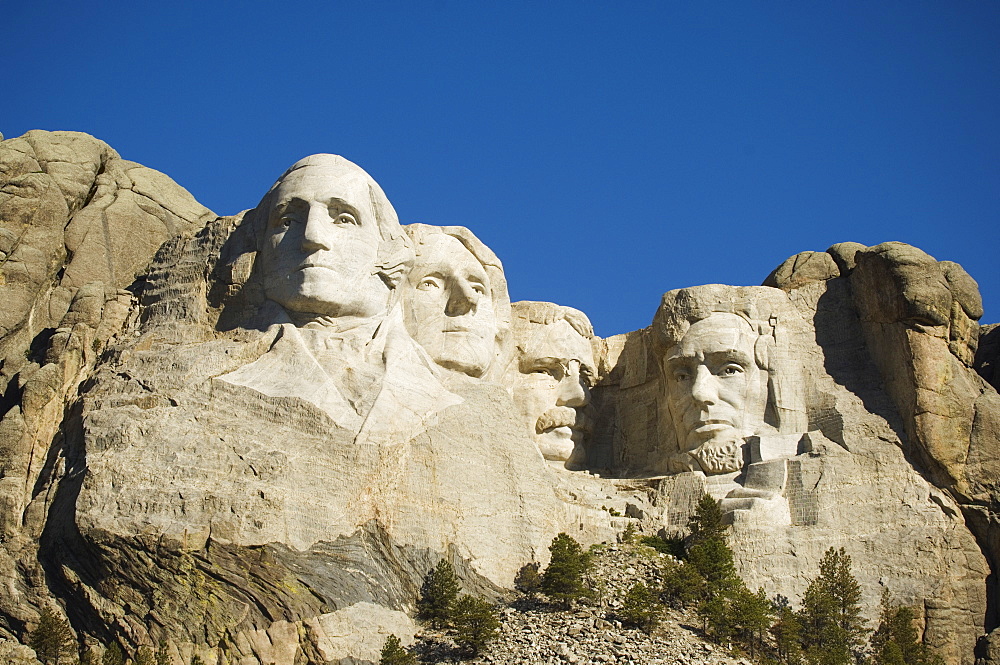 Low angle view of Mount Rushmore, Black Hills, South Dakota, United States