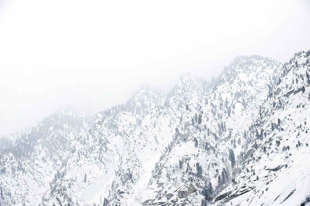 Snow covered mountains, Wasatch Mountains, Utah, United States