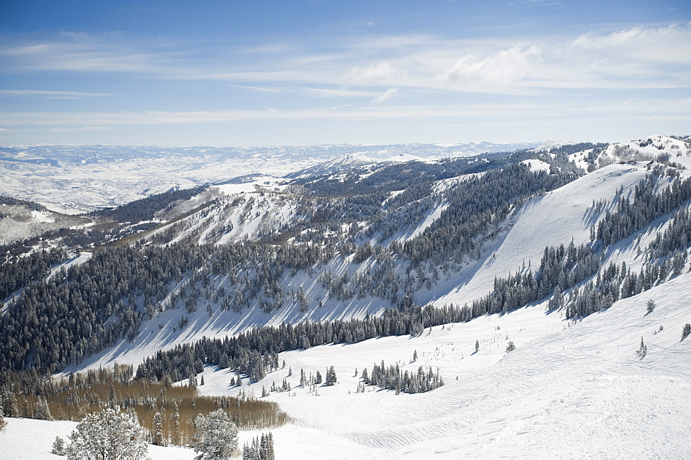 Snow covered mountains, Wasatch Mountains, Utah, United States