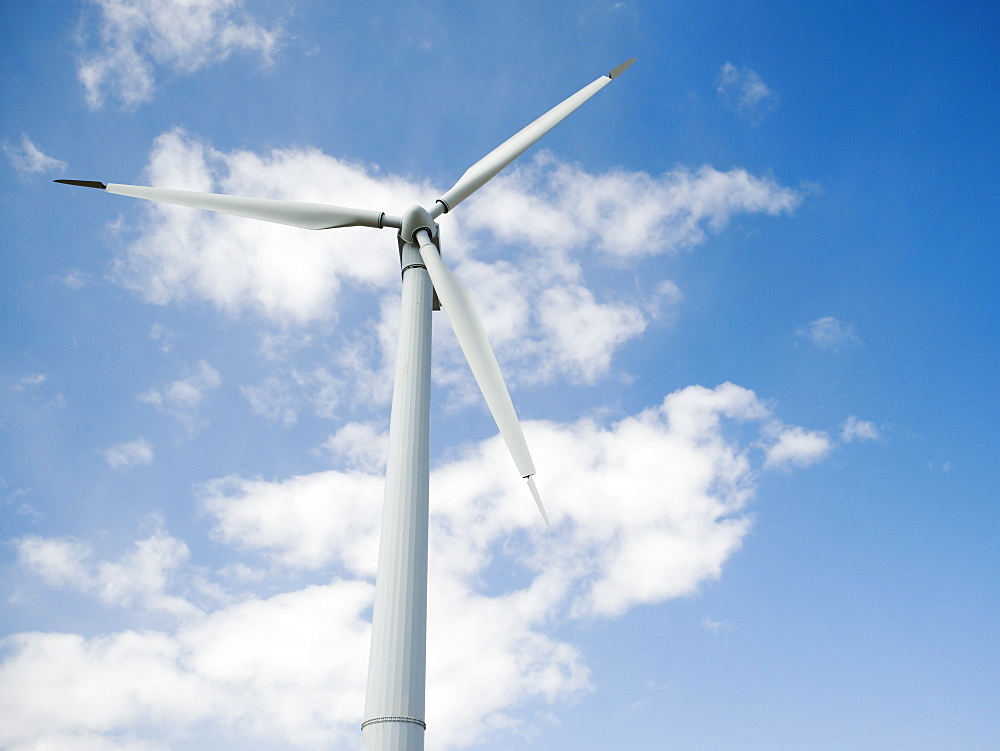 Low angle view of wind turbine