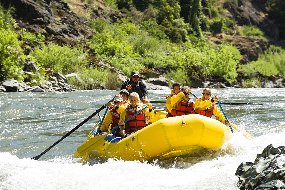 Group whitewater rafting