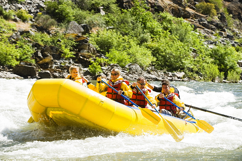 Group whitewater rafting