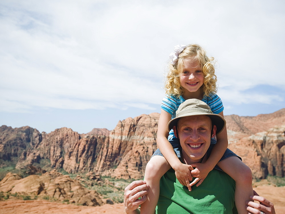 A father and daughter at Red Rock