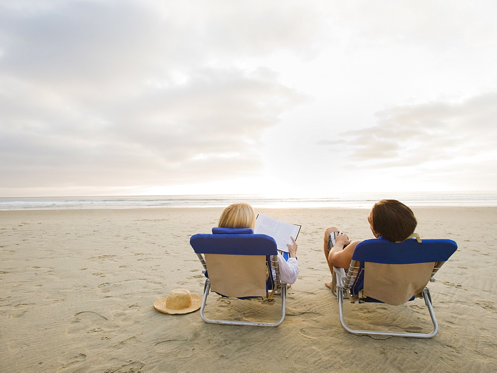 Couple relaxing at the beach