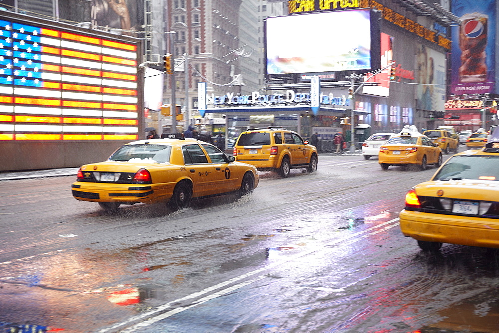 Yellow taxis on Time Square, New York City