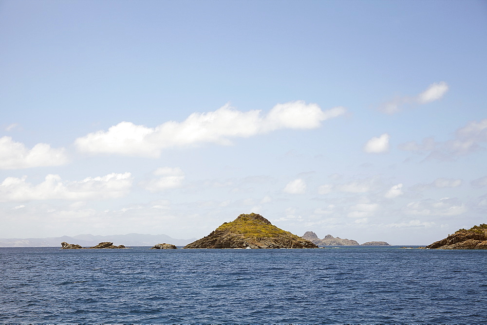 Scenic view of islands and sea, St. Barths