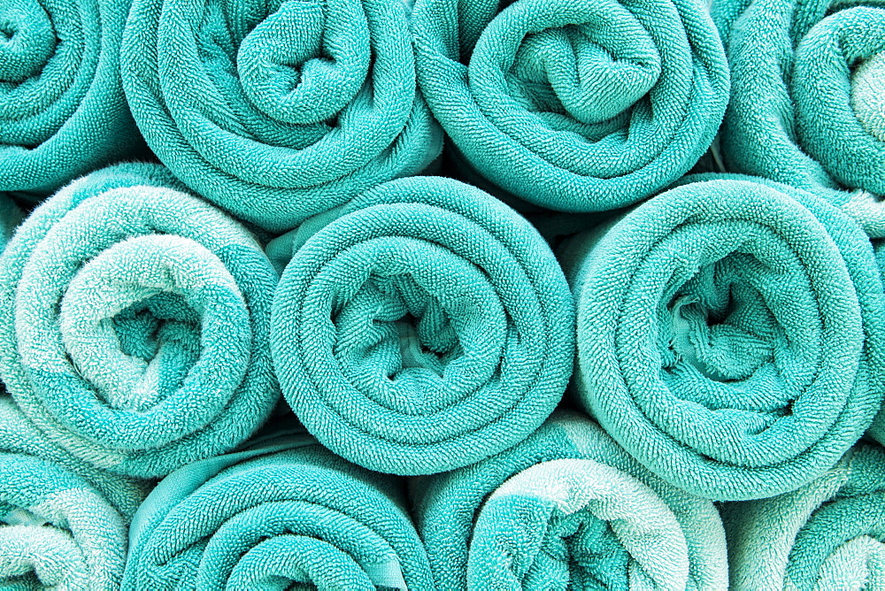 Rolled towels, Mexico, Quintana Roo, Yucatan Peninsula, Isla Mujeres