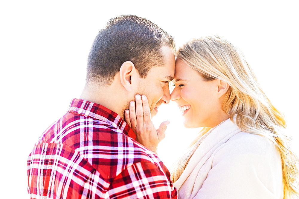 Smiling couple on beach