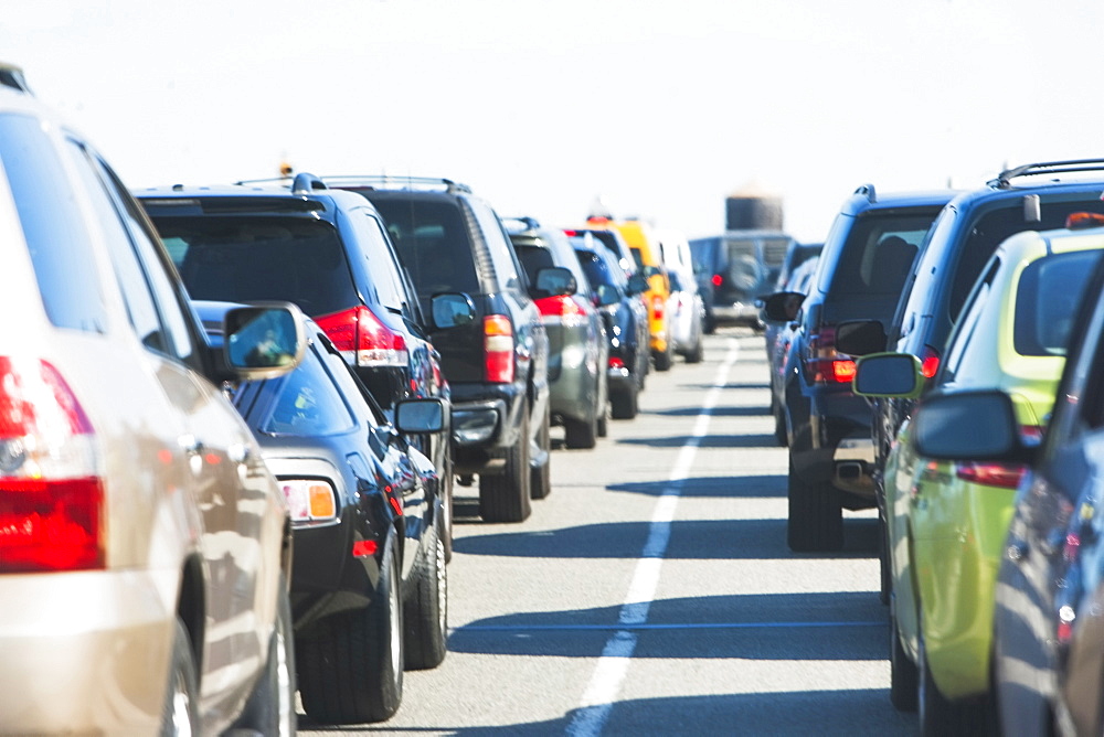 Cars in traffic jam, New York City, New York