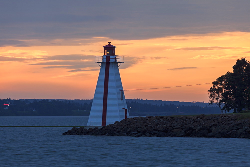 Lighthouse at sunset, Prince Edward Island, New Brunswick, Canada