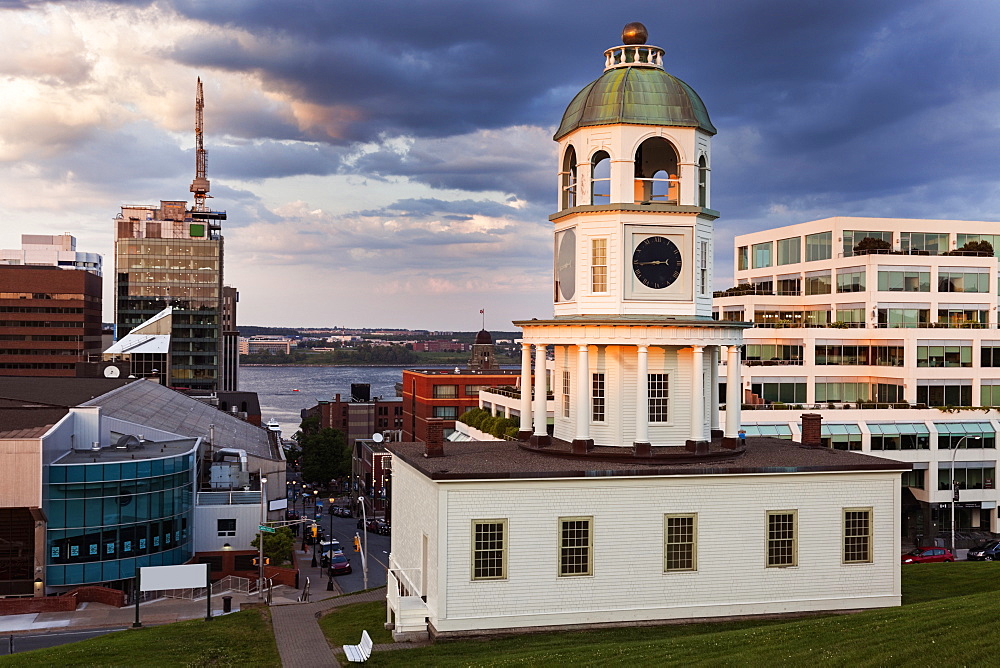 Halifax Town Clock in evening sunlight, Nova Scotia, Canada