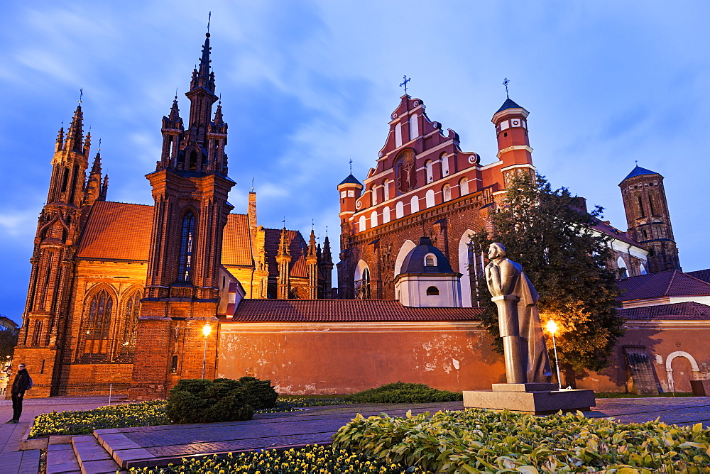 St. Ann and St. Bernardine Churches against evening sky, Lithuania