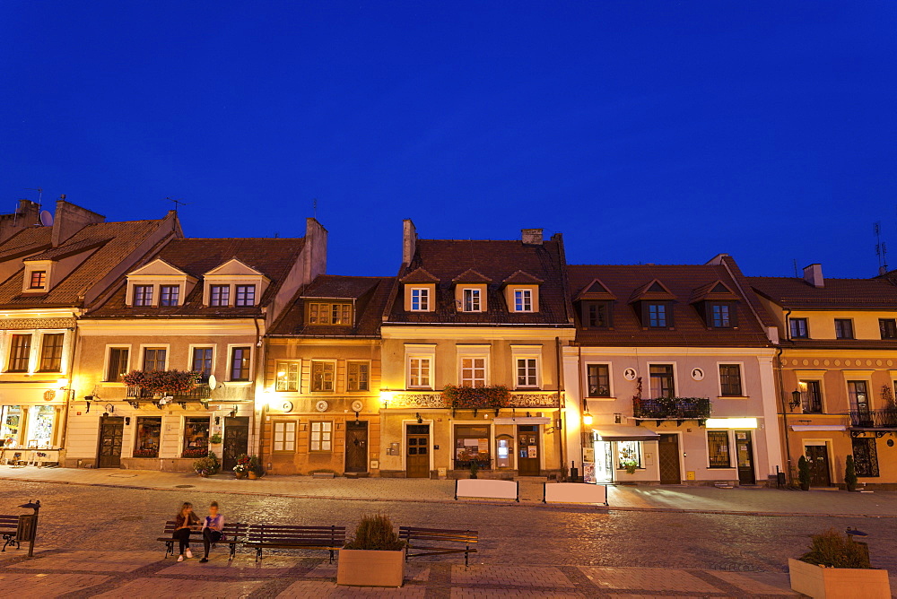 Market square at night, Poland