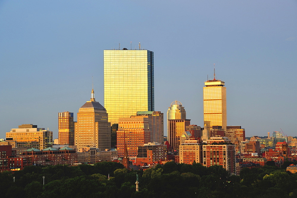 Skyline at dawn, Boston, Massachusetts