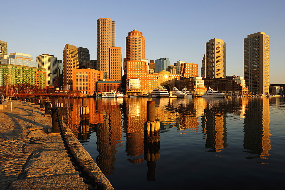 Waterfront from Fan pier in early morning light, Boston, Massachusetts