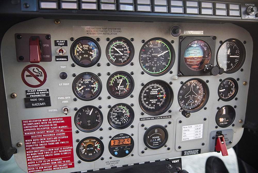 Cockpit in helicopter 