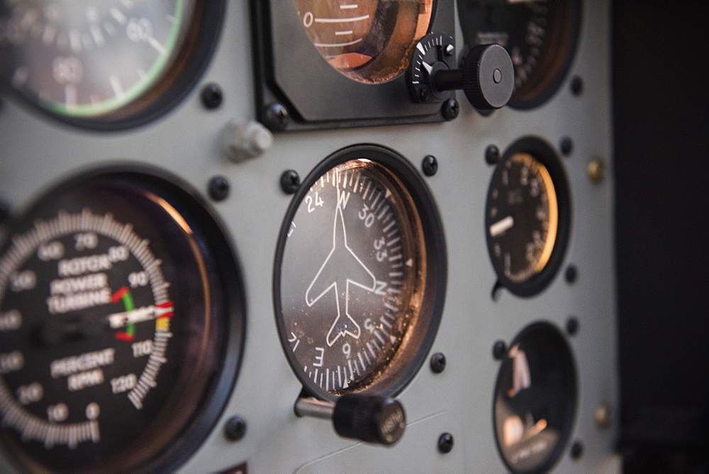 Cockpit in helicopter 