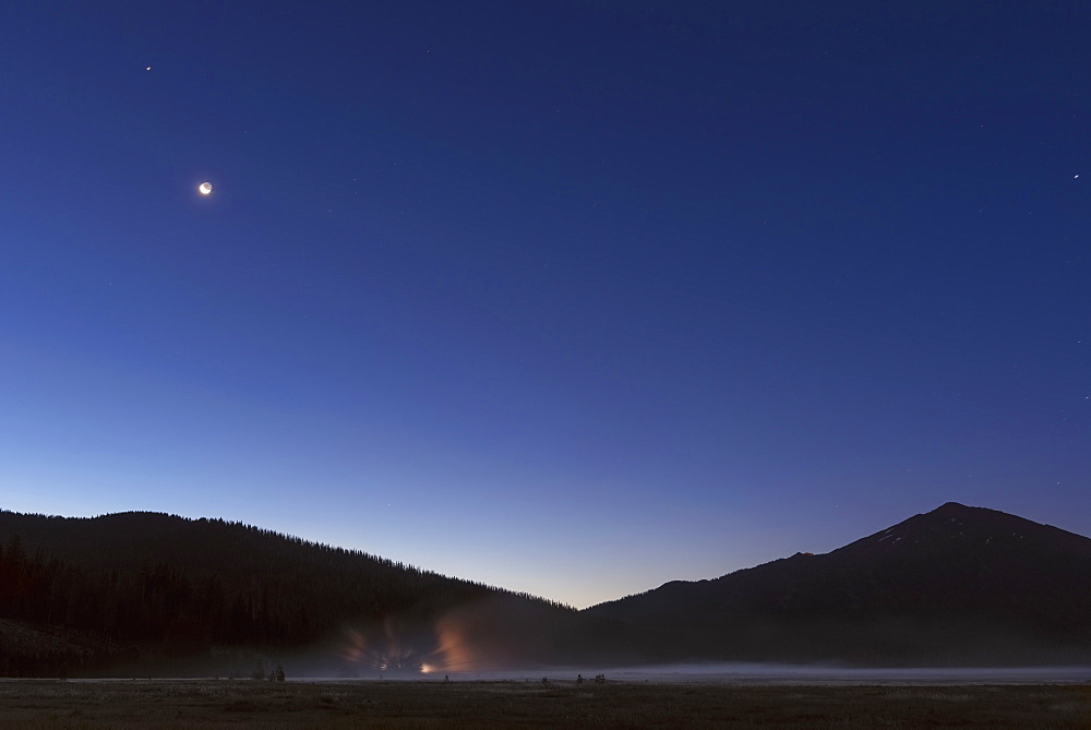 Scenic view of landscape at night, Sparks Lake, Oregon