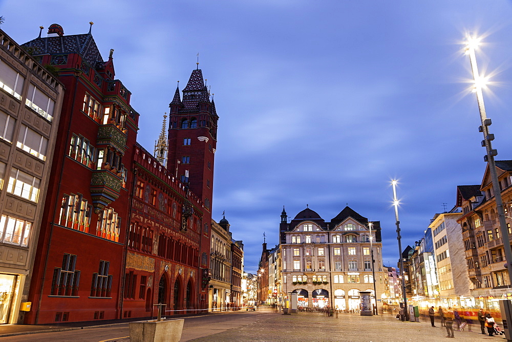 Town hall and market square, Switzerland, Basel-Stadt, Basel, Basel Town Hall,Marktplatz