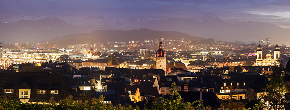 Old town at night, Switzerland, Lucerne