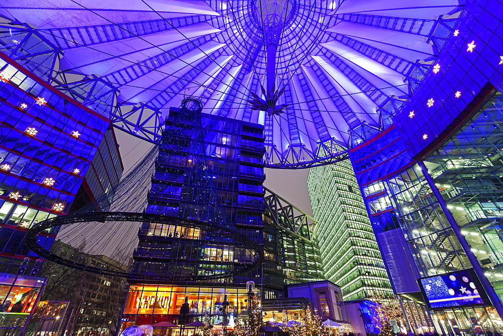 Illuminated dome of Sony Center, Germany, Berlin, Sony Center